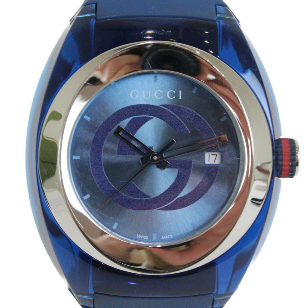 Gucci Sync Quartz Date Rubber Blue